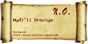 Nyúli Orsolya névjegykártya
